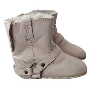 Frye EXCELLENT CONDITION Milky Pink Sherpa-Lined Harness Boots Baby Girl Size 3